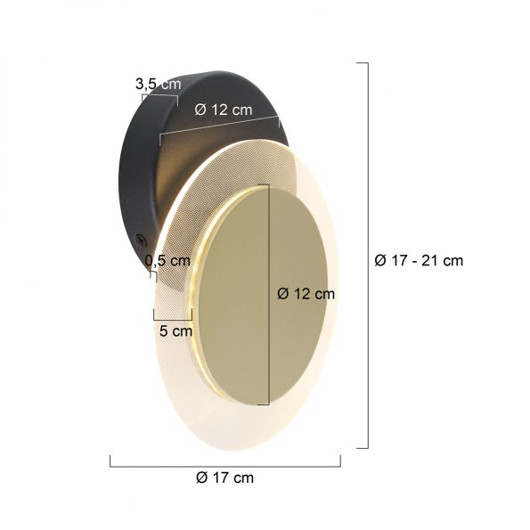 Metalen Design plafondlamp Eclipse goud - Afbeelding 7