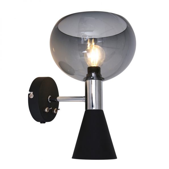 Rookglazen Design wandlamp Fastlåst Transparant-2570ZW