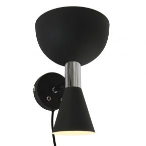 Metalen Design wandlamp Fastlåst zwart-2571ZW