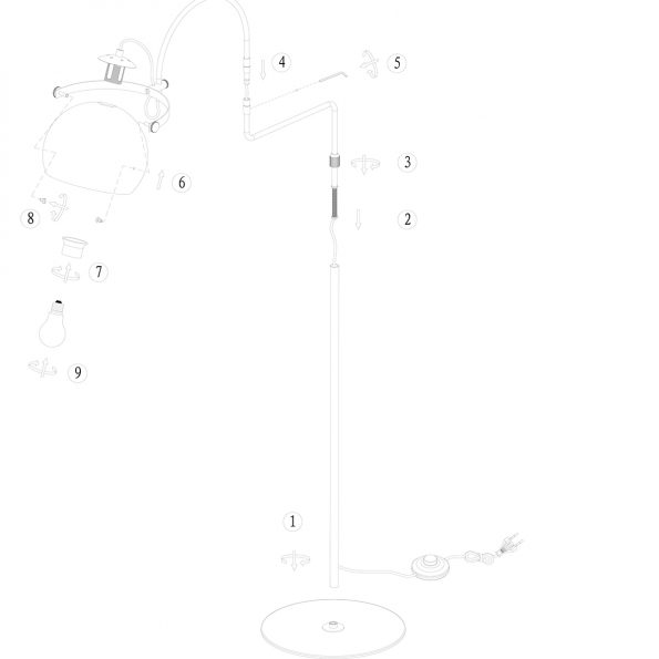Industriële vloerlamp Holgarsøn zwart - Afbeelding 7
