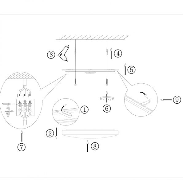Industriële plafonniere Stjerne wit ø 40 cm - Afbeelding 9
