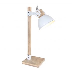 Industriele houten bureaulamp Gearwood wit-2665W