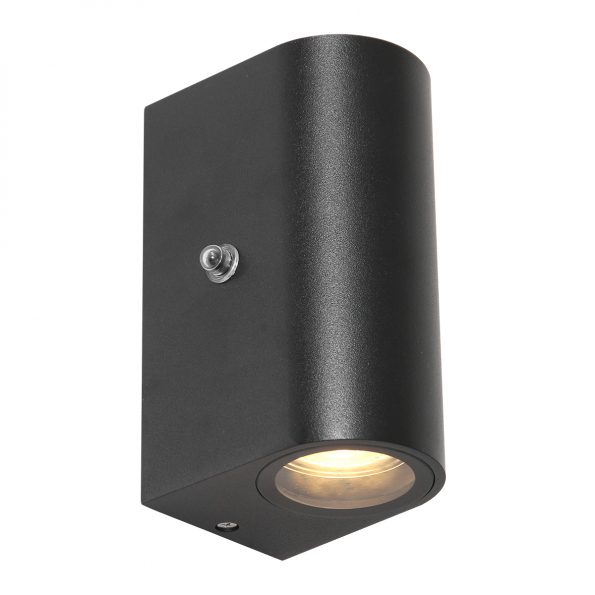 Outdoor wandlamp met sensor Poro zwart-2720ZW