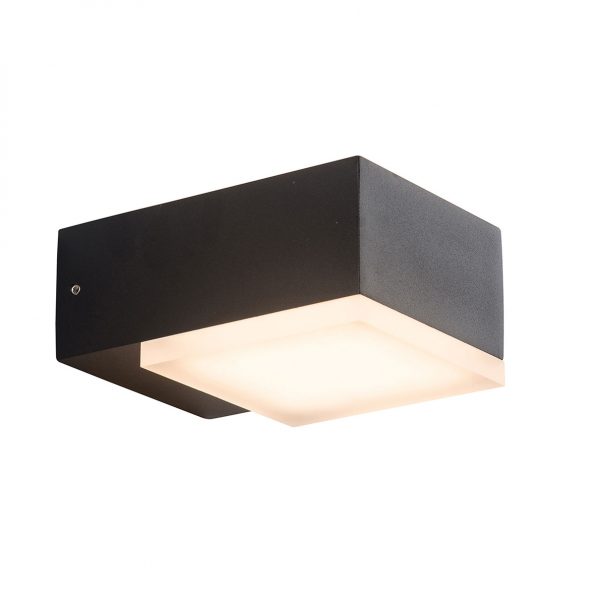 Moderne buiten wandlamp vierkant Cebu zwart-2725ZW