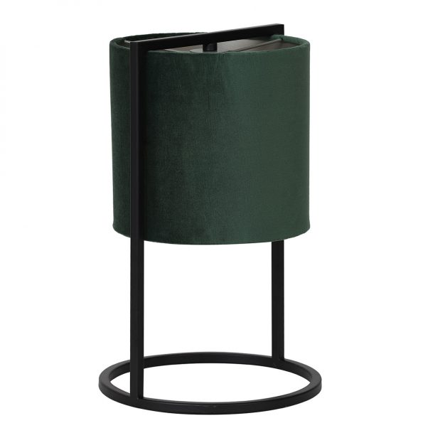 Metalen tafellamp met groene kap Santos zwart-2898G