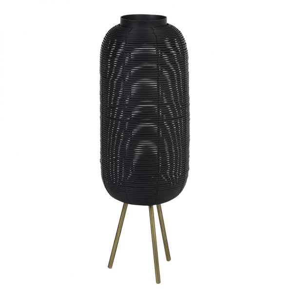 Stoere draad tafellamp Tomek zwart-2908ZW