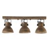 Houten landelijke drielichts plafondlamp Ilanio beige-2939B