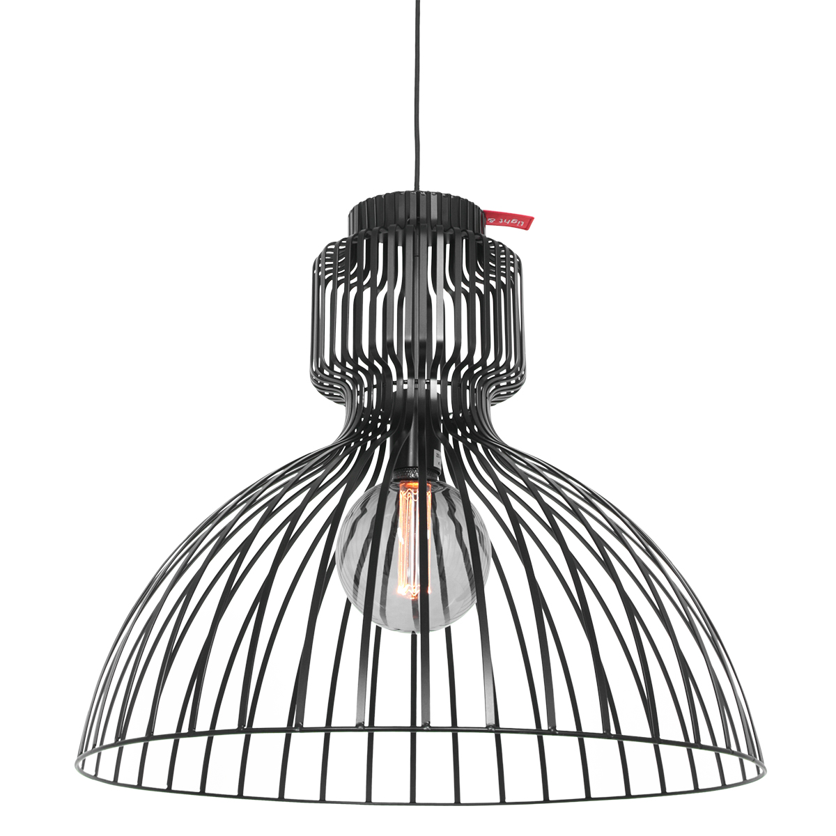 Metalen hang draadlamp Dunbar zwart | Industriele