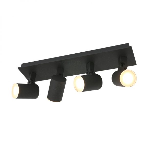 Moderne vierlichts LED plafondspots Noirs zwart-3062ZW