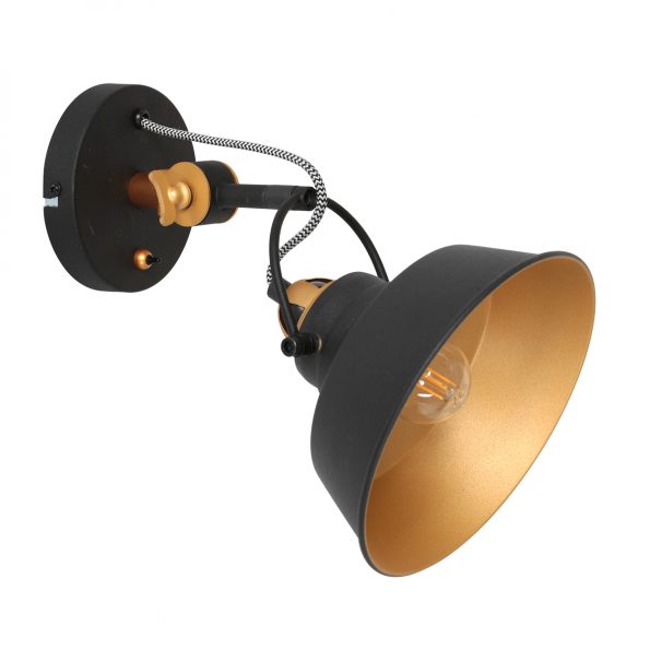 Industriële wandlamp Nove zwart - Afbeelding 7