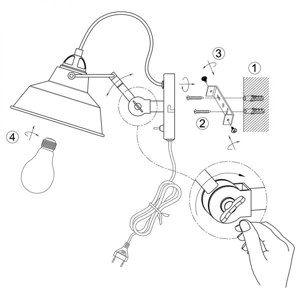 Industriële wandlamp Nove zwart - Afbeelding 6
