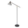 Metalen industriële draad vloerlamp Dunbar zwart-3091ZW