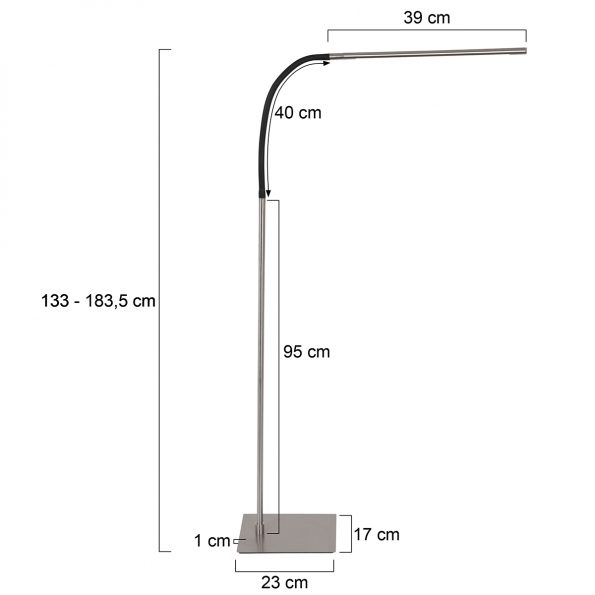 Industriële vloerlamp Serpent staal - Afbeelding 7