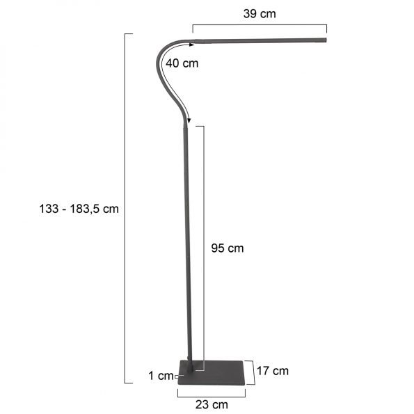 Industriële vloerlamp Serpent zwart - Afbeelding 6