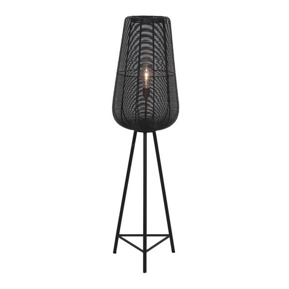 Metalen industriële vloerlamp Adeta zwart-3239ZW