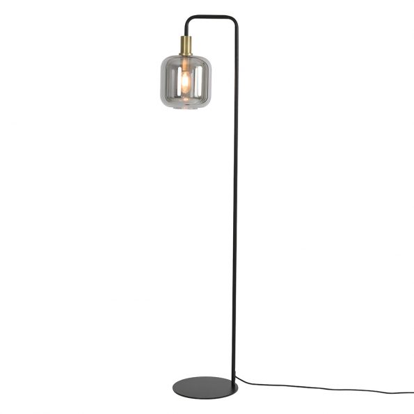 Rookglazen Design staande lamp Lekar zwart-3250ZW