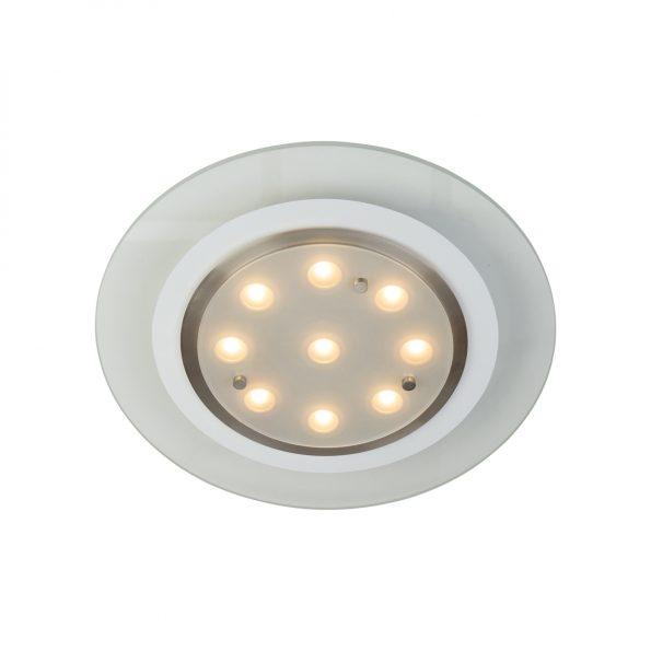 Glazen moderne LED plafondlamp Tocoma staal-7480ST