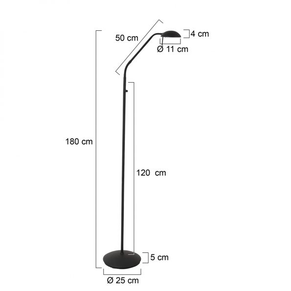 Industriële vloerlamp Biron zwart - Afbeelding 6