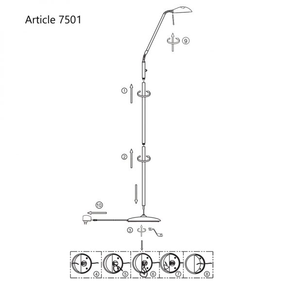 Industriële vloerlamp Biron zwart - Afbeelding 7