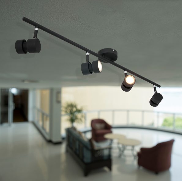 Industriële plafonniere Natasja led zwart - Afbeelding 3