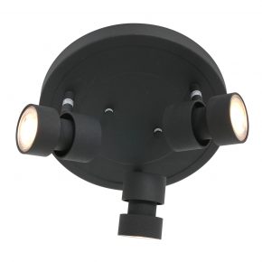 Stoere drielichts LED plafondlamp Natasja zwart-7905ZW