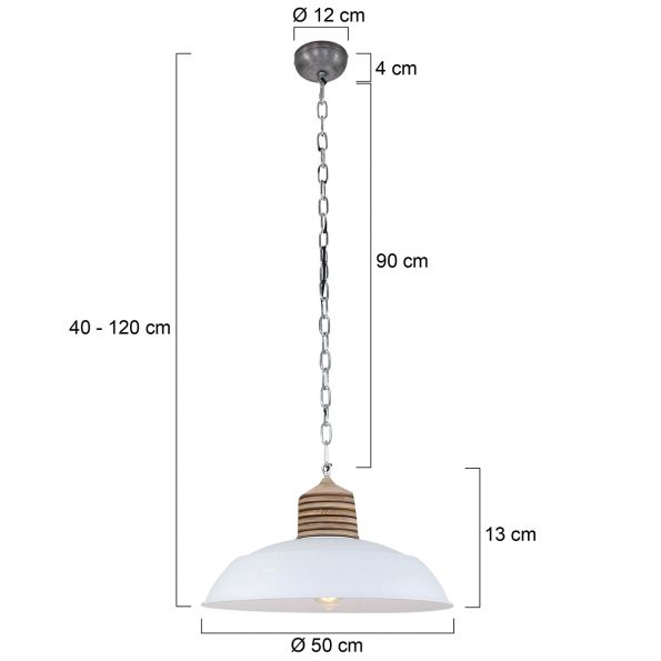 Industriële hanglamp Samso hout ø 50 cm - Afbeelding 6