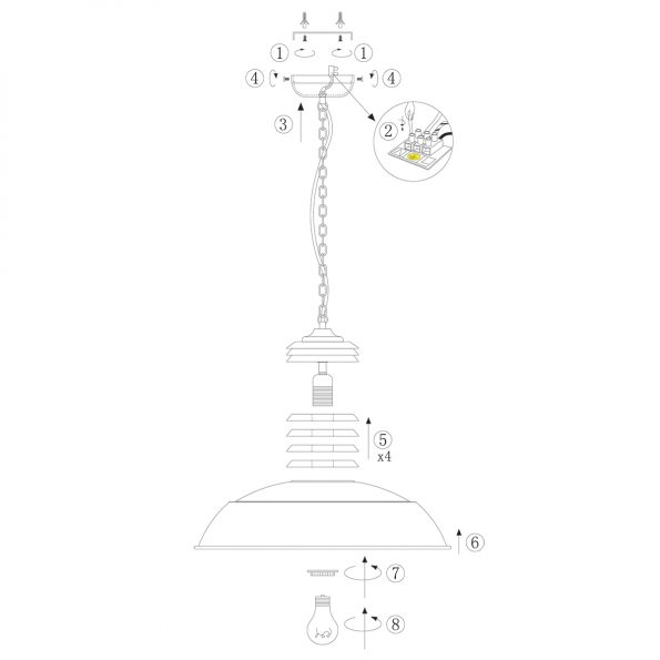Industriële hanglamp Samso hout ø 50 cm - Afbeelding 7