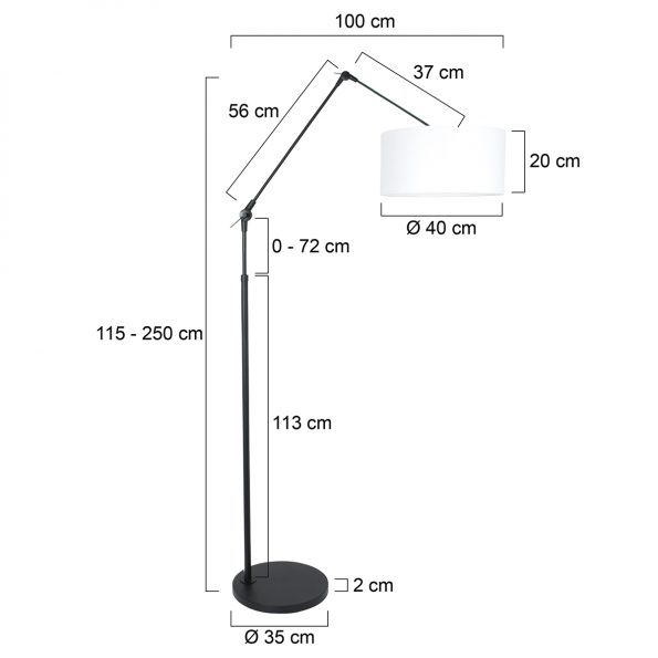 Industriële vloerlamp Prestige chic zwart - Afbeelding 6