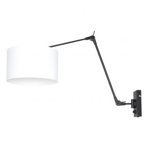 Design wandlamp met kap em verstelbare arm Prestige Chic wit-8118ZW