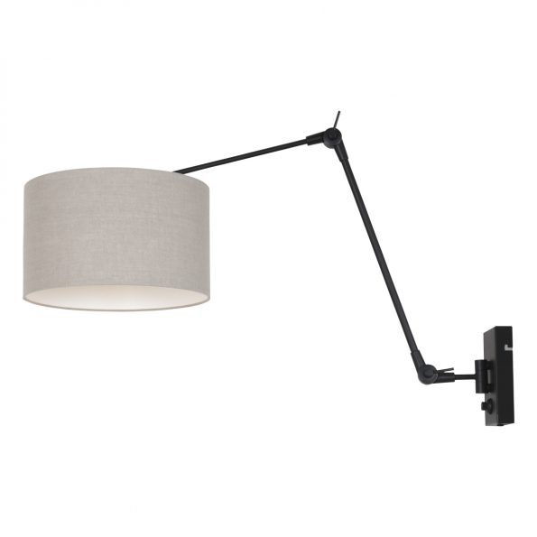 Metalen muurlamp met kap Prestige Chic grijs-8119ZW