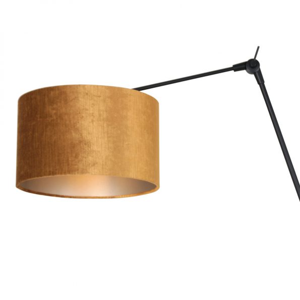 Metalen verstelbare wandlamp met kap Prestige Chic geel-8123ZW