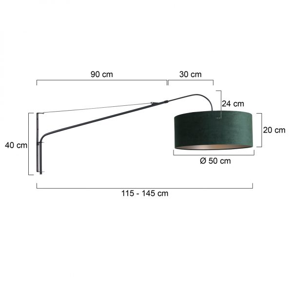 Industriële wandlamp Elegant classy zwart - Afbeelding 7
