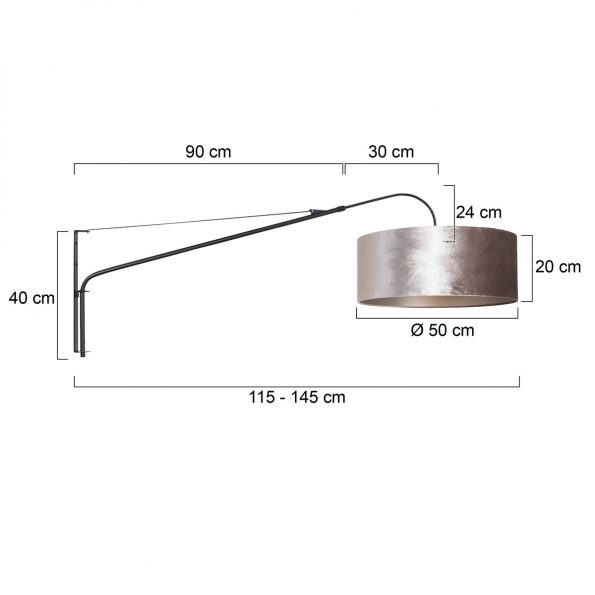 Industriële wandlamp Elegant classy zwart - Afbeelding 7