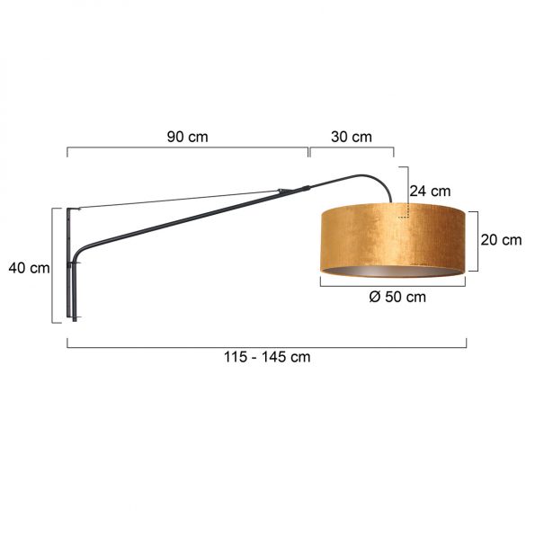 Industriële wandlamp Elegant classy zwart - Afbeelding 8