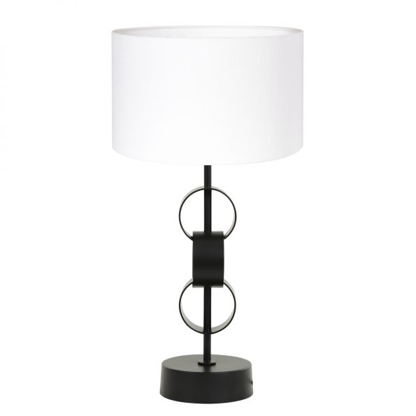 Moderne tafellamp lampenvoet met kap Circulum wit-8257ZW