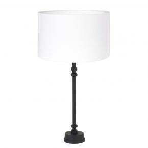 Landelijke lampenvoet tafel met kap Howell wit-8269ZW