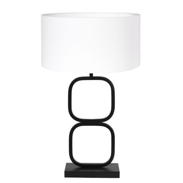 Metalen tafellamp met kap Lutika wit-8279ZW