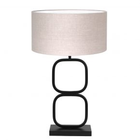 Design metalen tafellamp met kap Lutika beige-8280ZW