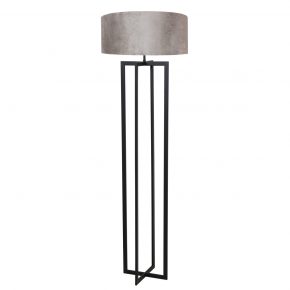 Metalen staande schemerlamp met kap Mace grijs-8283ZW