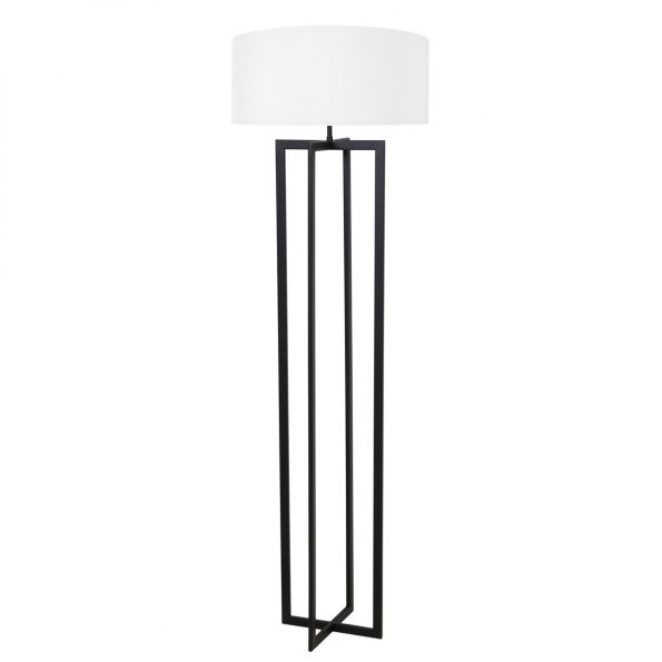 Moderne vloerlamp met kap Mace wit-8285ZW
