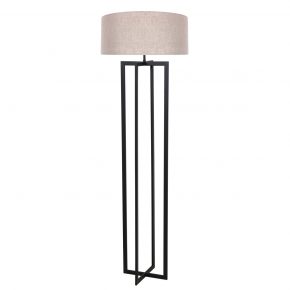 Metalen moderne staande vloerlamp met kap Mace Bruin-8286ZW