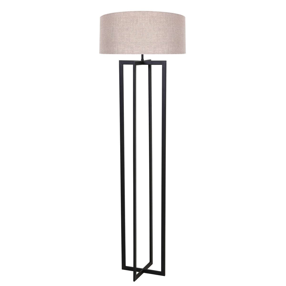Metalen moderne staande vloerlamp Mace Bruin | lampen online