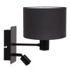 Metalen industriële wandlamp met kap Montana zwart-8288ZW