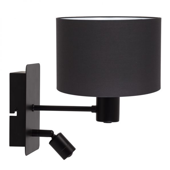 Metalen industriële wandlamp met kap Montana zwart-8288ZW