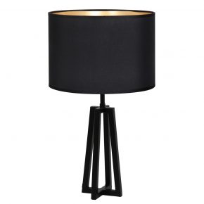 Metalen Design lampenvoet met kap Miley zwart-8320ZW