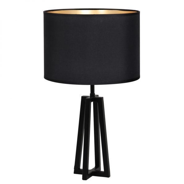 Metalen Design lampenvoet met kap Miley zwart-8320ZW