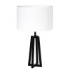 Metalen moderne tafellamp met kap Miley wit-8322ZW