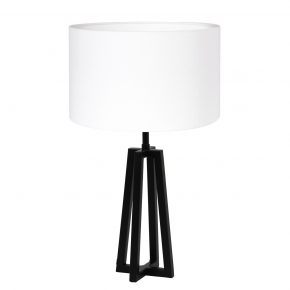 Metalen moderne tafellamp met kap Miley wit-8322ZW