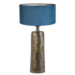 Metalen industriële tafellamp Papey blauw-8372BR
