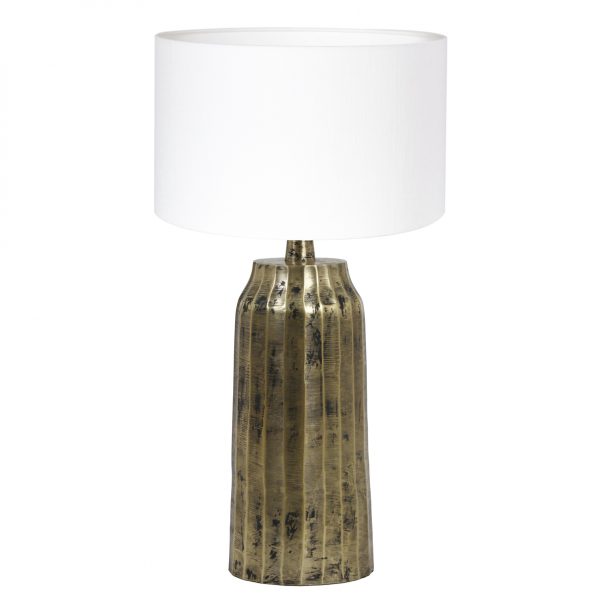 Metalen industriële tafellamp met kap Timi wit-8384GO
